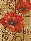 Famous Poppies Paintings - Poppies on Gold I